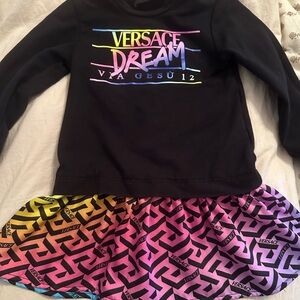 Versace Dream Black and Rainbow Sweatshirt Dress